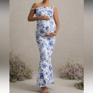 Club L London Blue Floral Maxi Dress